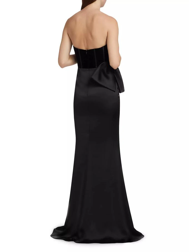 商品Badgley Mischka|Satin &amp; Velvet Strapless Gown,价格¥6111,第5张图片详细描述