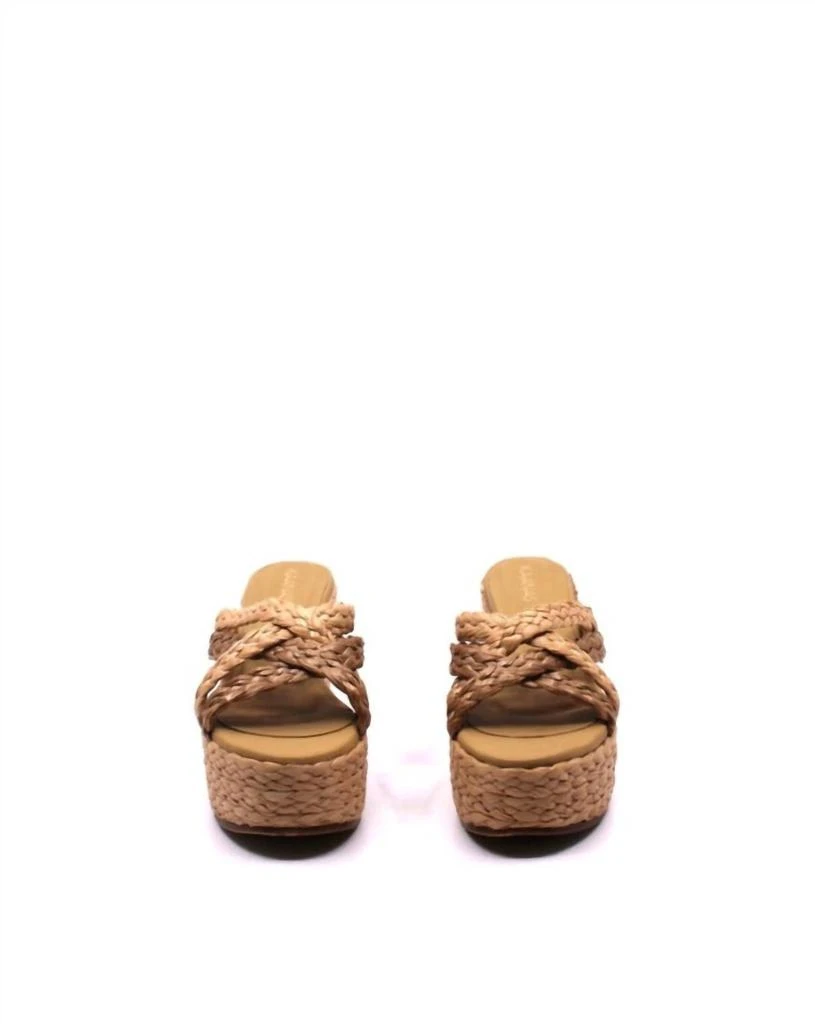 商品Kaanas|Guadalupe Raffia Wedge In Natural,价格¥571,第3张图片详细描述