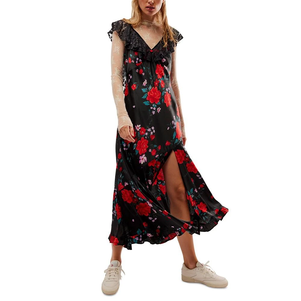 商品Free People|Women's Warm Hearts Lace-Trimmed Midi Dress,价格¥1504,第1张图片