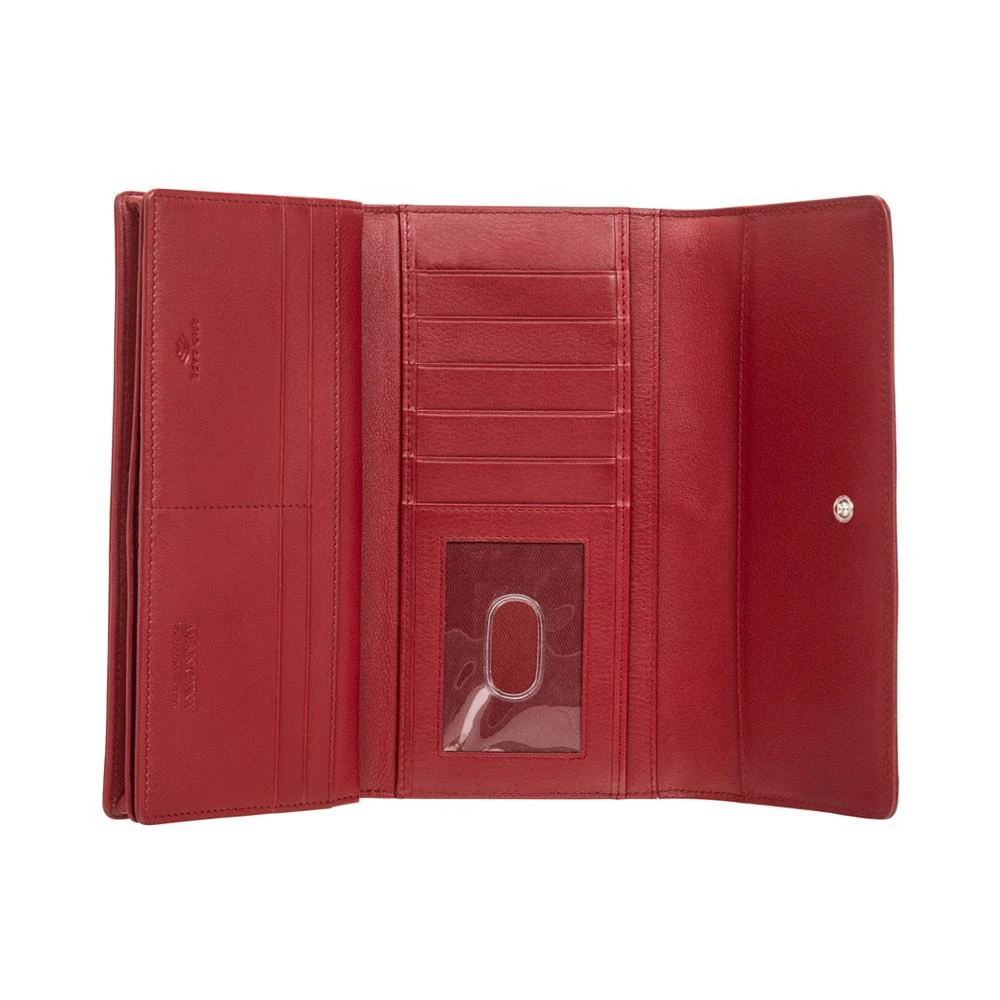 商品Mancini Leather Goods|Women's Croco Collection RFID Secure Quadruple Fold Wallet,价格¥490,第5张图片详细�描述