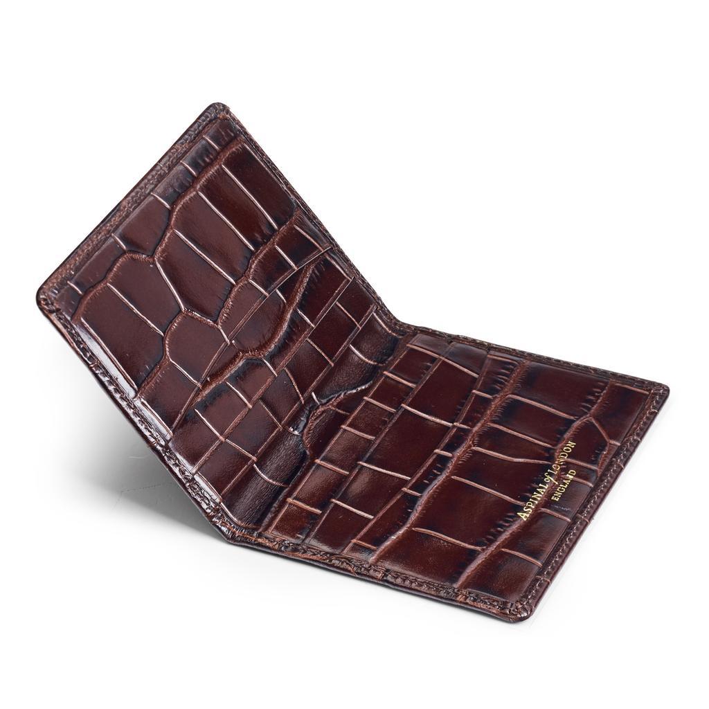 商品Aspinal of London|Double fold cc case shield amazon brown croc,价格¥668-¥757,第6张图片详细描述