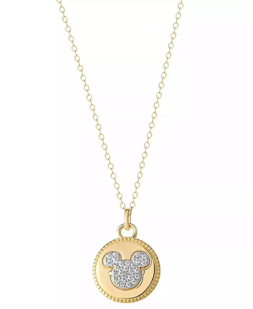 商品Disney|Cubic Zirconia Mickey Mouse Disc 18" Pendant Necklace in 18k Gold-Plated Sterling Silver,价格¥223,第3张图片详细描述