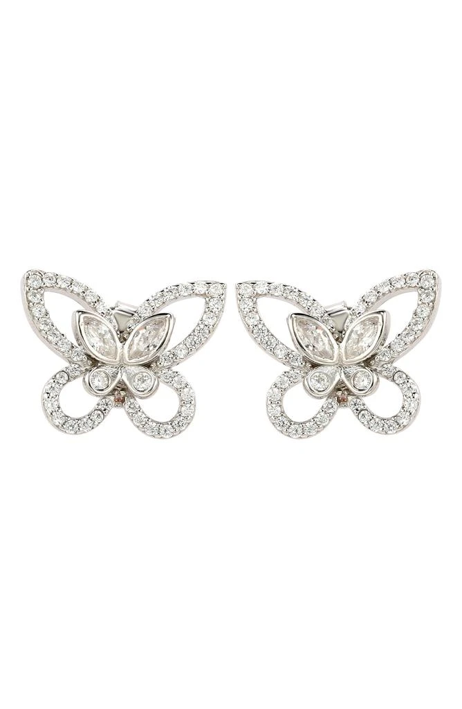 商品Suzy Levian|Sterling Silver & CZ White Butterfly Stud Earrings,价格¥828,第1张图片
