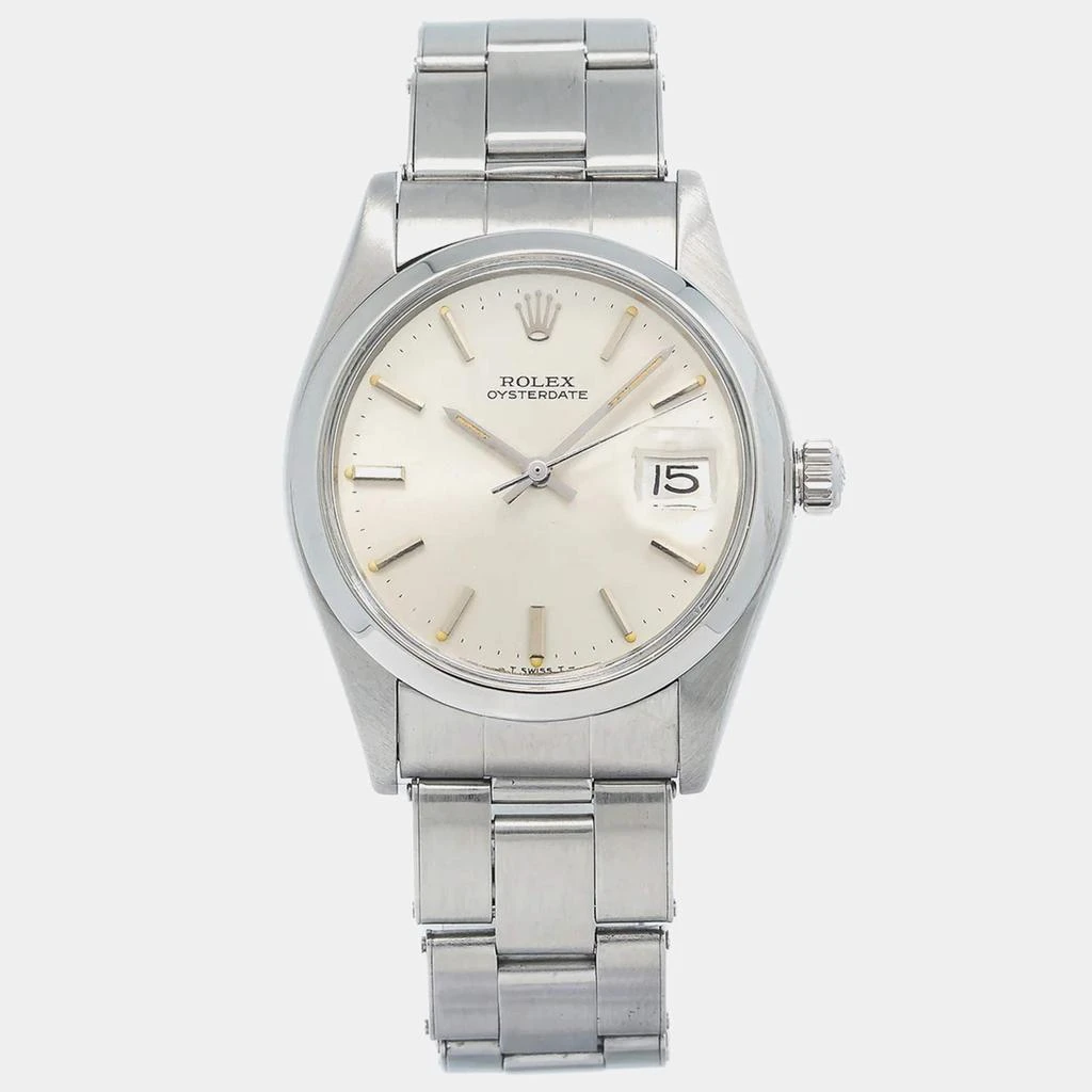 商品[二手商品] Rolex|Rolex Cream Stainless Steel Oysterdate Precision 6694 Men's Wristwatch 34mm,价格¥28338,第1张图片