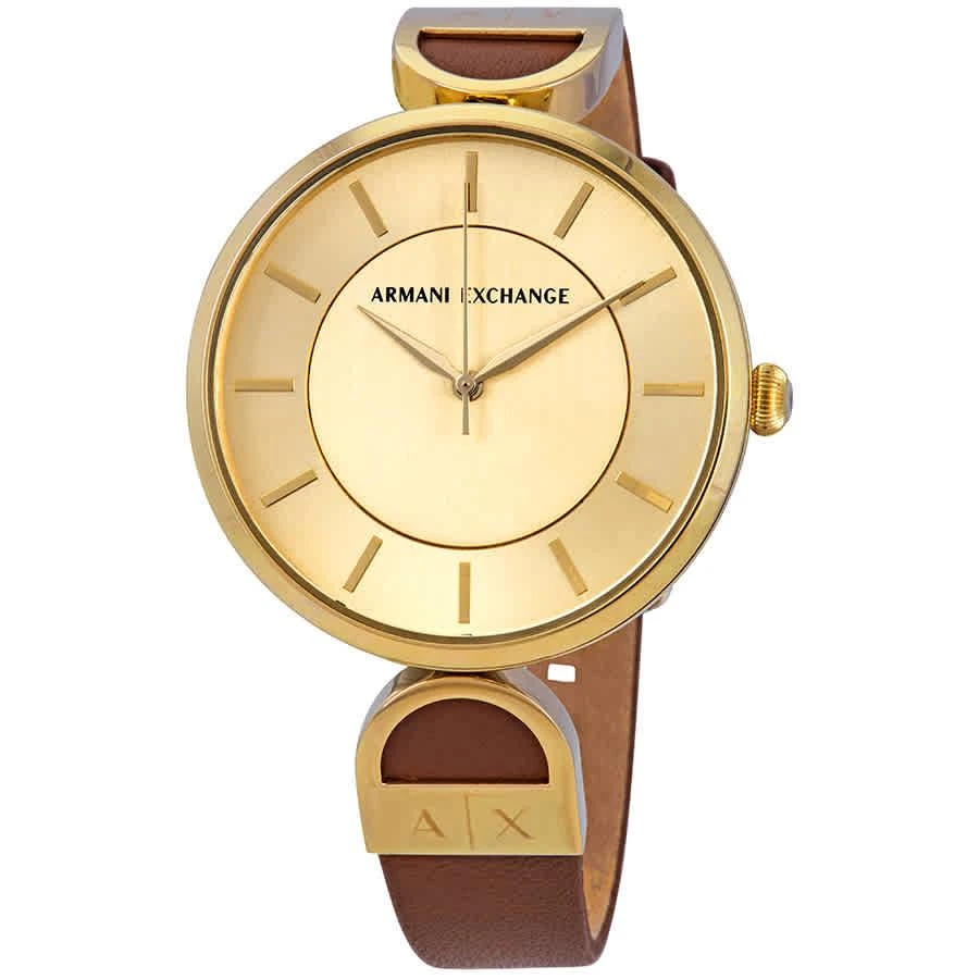 商品Armani Exchange|Armani Exchange Gold Dial Ladies Watch AX5324,价格¥590,第1张图片