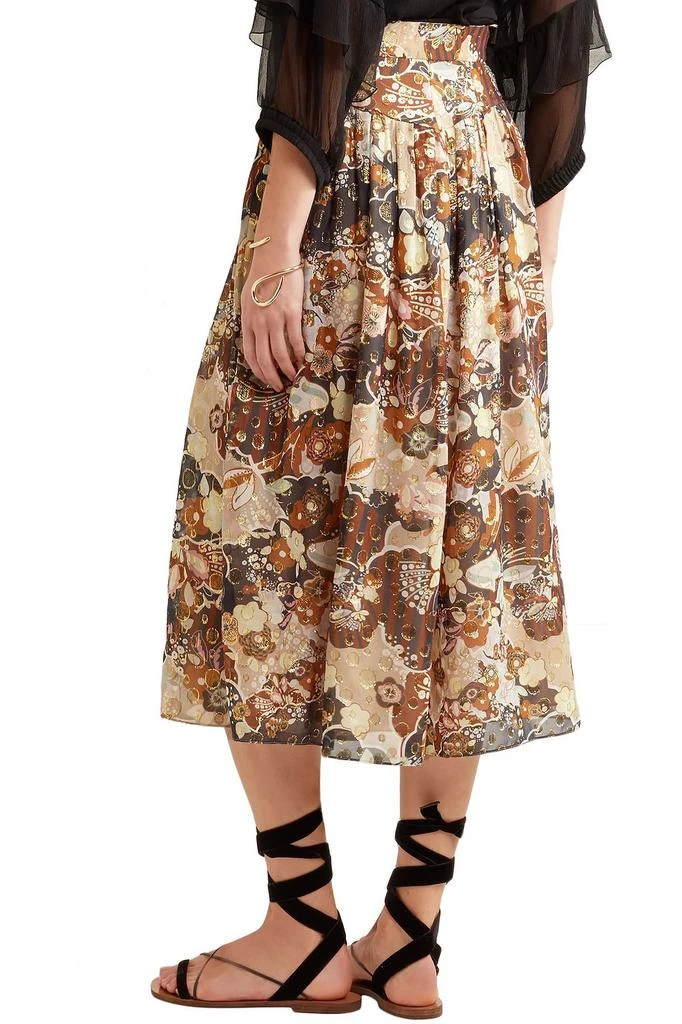 商品Chloé|Printed fil coupé silk-gauze midi skirt,价格¥2892,第4张图片详细描述