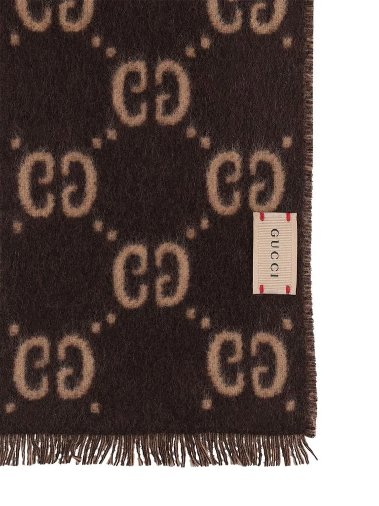 商品Gucci|Freeda Logo Jacquard Wool Scarf,价格¥2930,第2张图片详细描述
