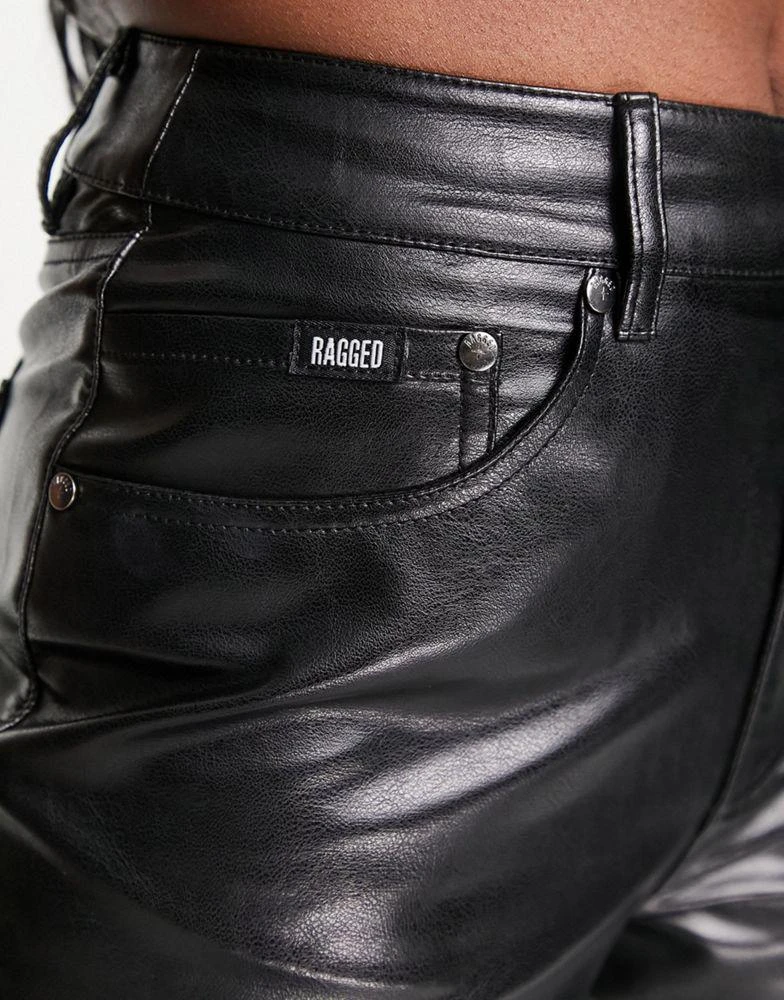 商品The Ragged Priest|The Ragged Priest faux leather dad jeans in black,价格¥357,第4张图片详细描述