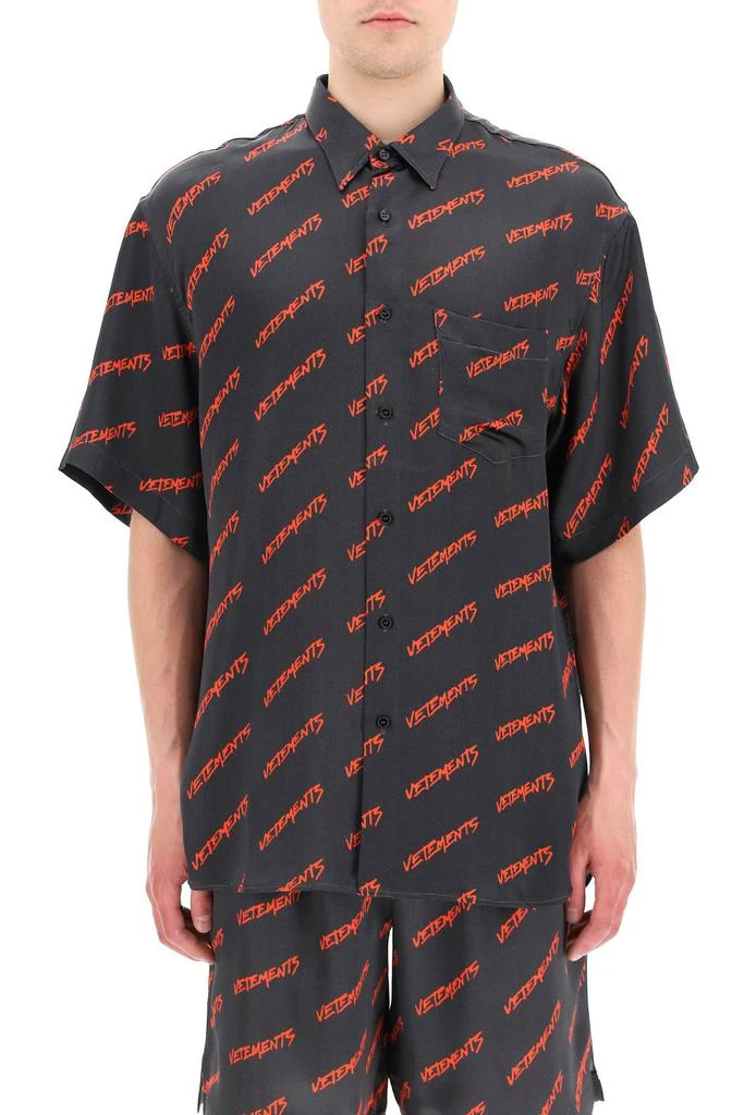 商品Vetements|Vetements maxi shirt with logo print,价格¥3892,第2张图片详细描述