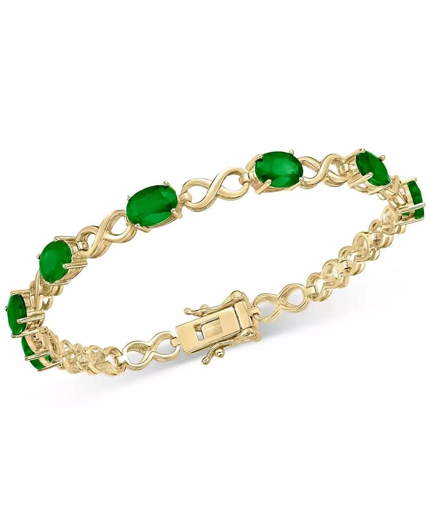 商品Macy's|Sapphire Oval Infinity Link Bracelet (7 ct. t.w.) in Gold-Plated Sterling Silver (Also in Ruby & Emerald),价格¥2356,第1张图片