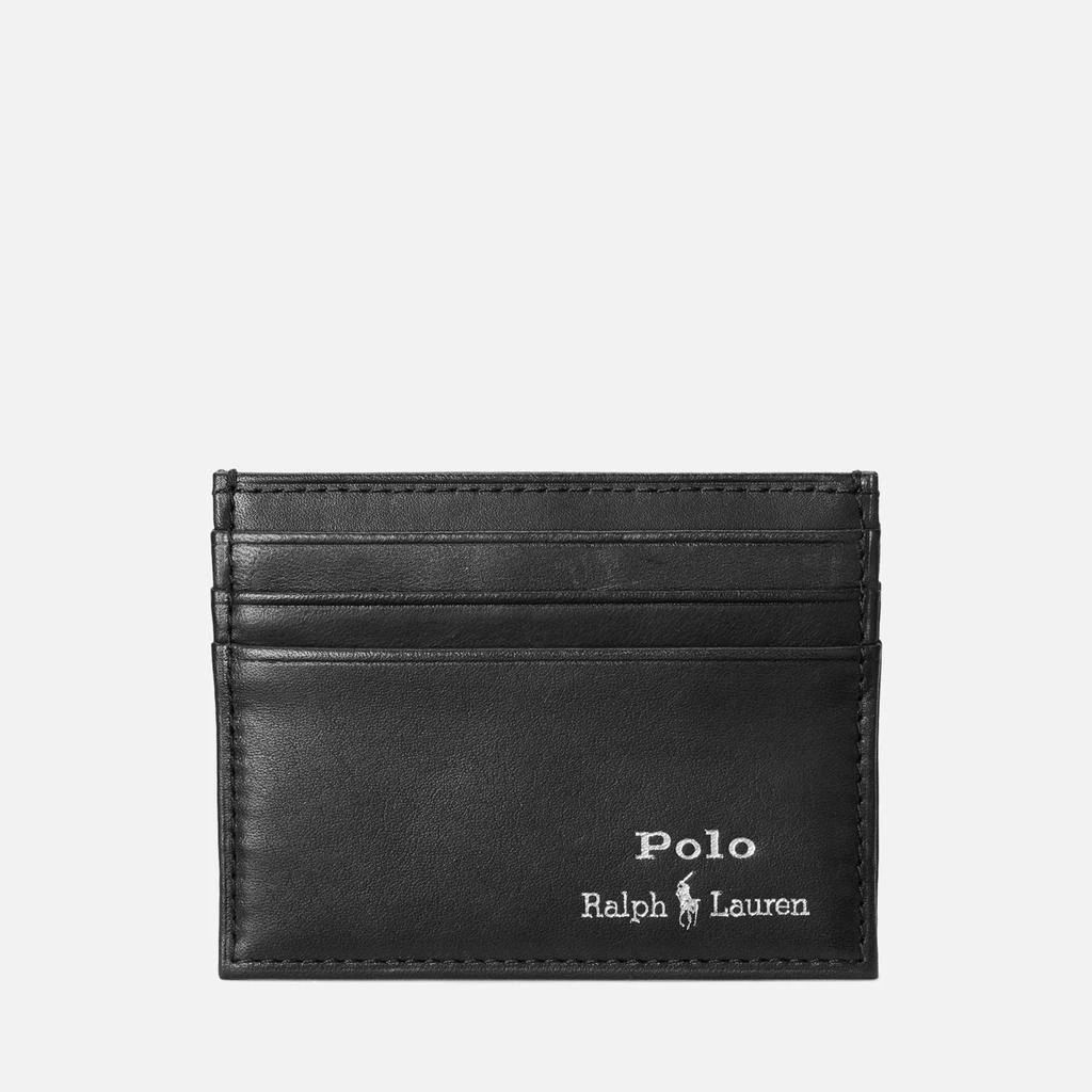 商品Ralph Lauren|Polo Ralph Lauren Men's Smooth Leather Gold Foil Cardholder - Black,价格¥478,第1张图片