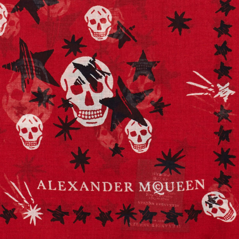Alexander McQueen 亚历山大·麦昆 女士红色骷髅头围巾 491351-3881Q-6472商品第2张图片规格展示
