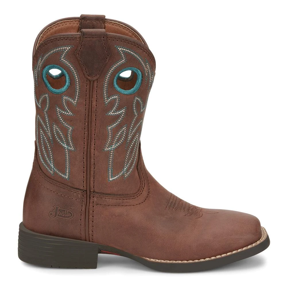 商品Justin Boots|Bowline Square Toe Cowboy Boots (Big Kid),价格¥795,第1张图片