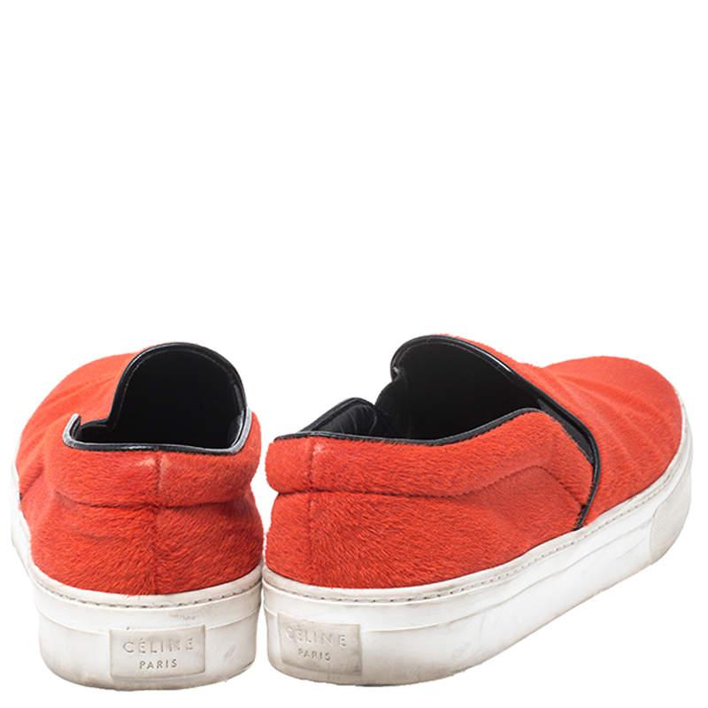 Celine Orange Calfhair Slip On Sneakers Size 38商品第5张图片规格展示