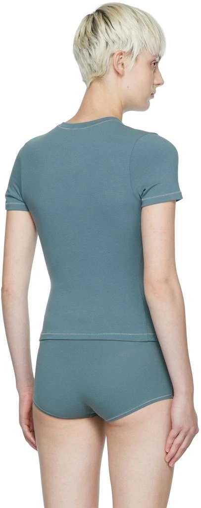 商品SKIMS|Blue Cotton Jersey T-Shirt,价格¥387,第3张图片详细描述