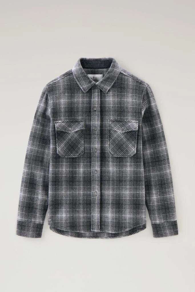 商品Woolrich|Alaskan Check Overshirt in Recycled Italian Wool Blend - Men - Gray,价格¥2071,第1张图片