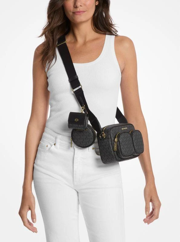 商品Michael Kors|Jet Set Medium Signature Logo Crossbody Bag with Case for Apple Airpods Pro®,价格¥888,第3张图片详细描述