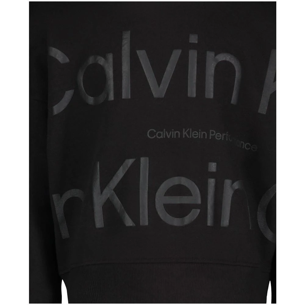 商品Calvin Klein|Big Girls Tonal Logo Fleece Crewneck Sweatshirt,价格¥117,第2张图片详细描述