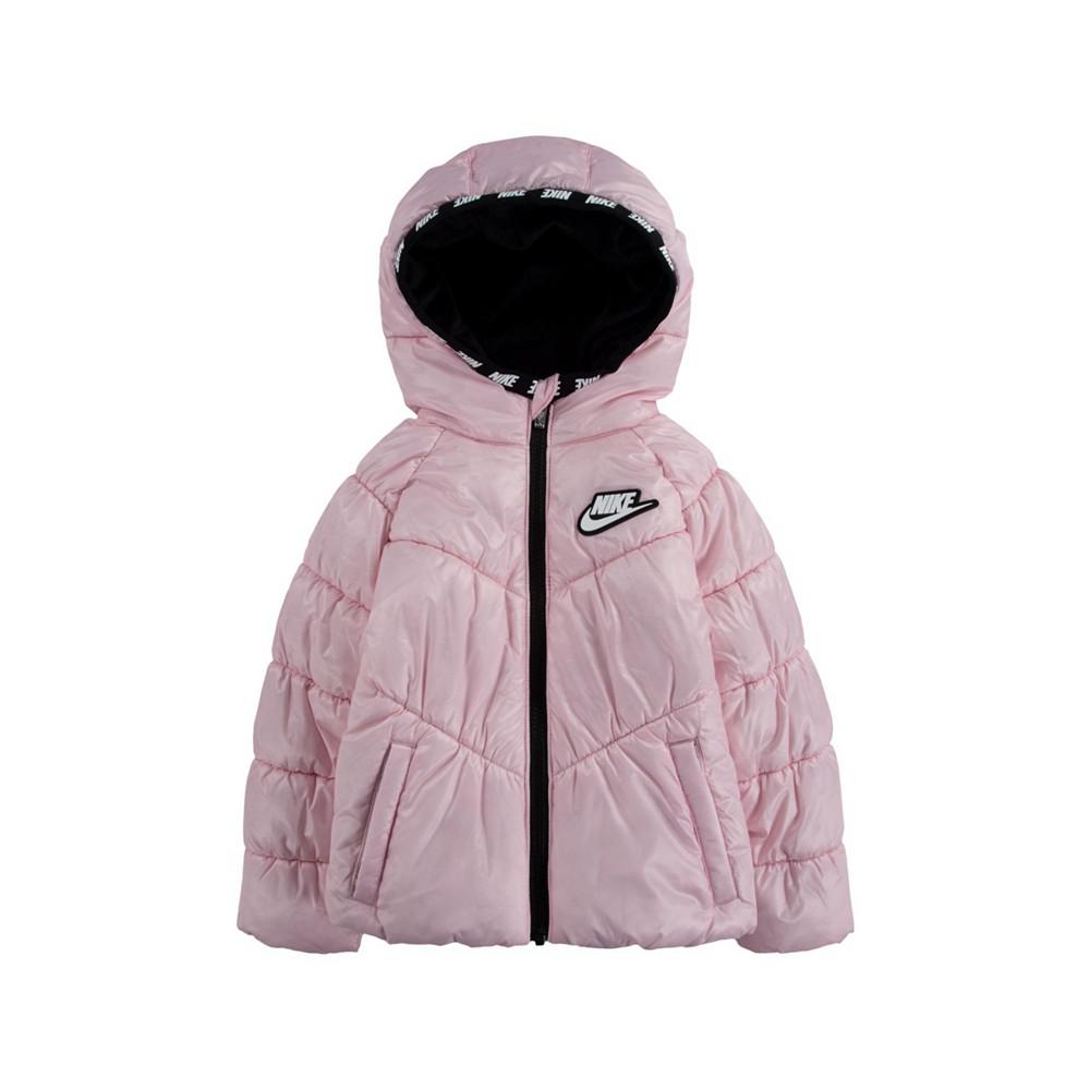 Little Girls Chevron Cinched Puffer Jacket商品第1张图片规格展示