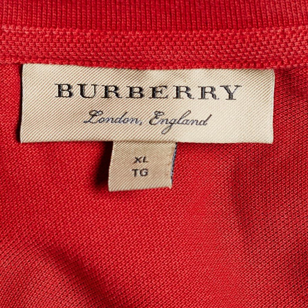 商品[二手商品] Burberry|Burberry Red Cotton Pique Short Sleeve Polo T-Shirt XL ,价格¥1256,第4张图片详细描述