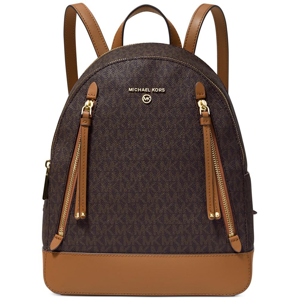 [Michael Kors]迈克高仕Michael Kors MK双肩包Signature Brooklyn Backpack 人造革+涤纶+皮革 衬里价格¥2141¥2357 别样海外购