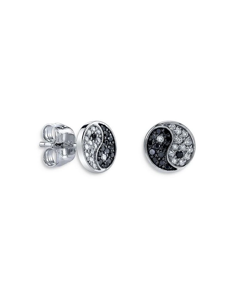 商品Sydney Evan|14K White Gold Black & White Diamond Yin Yang Single Stud Earring,价格¥4382,第1张图片