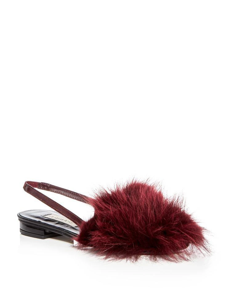 商品Pokemaoke|Women's Fox Fur Slingback Flats,价格¥1385,第1张图片