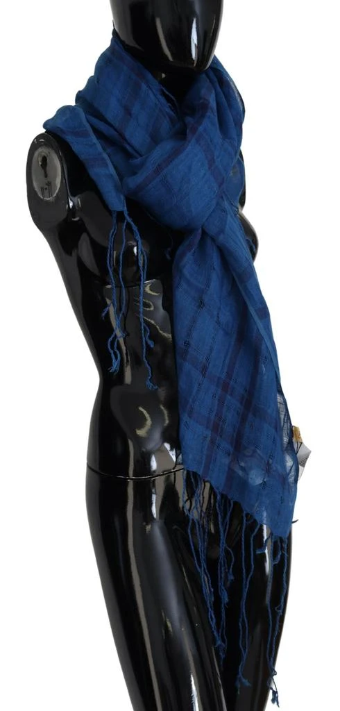 商品Costume National|Costume National Blue Linen Shawl Foulard Fringes Scarf,价格¥670,第2张图片详细描述