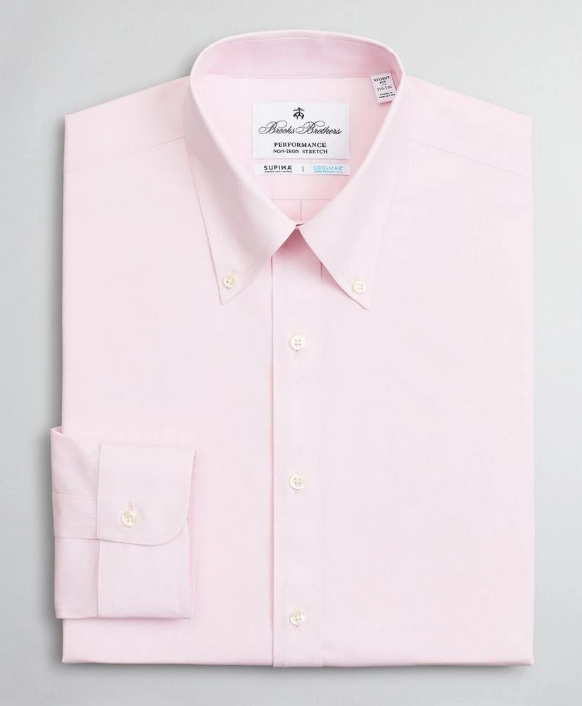 商品Brooks Brothers|Regent Regular-Fit Dress Shirt, Performance Non-Iron with COOLMAX®, Button-Down Collar Twill,价格¥408,第4张图片详细描述