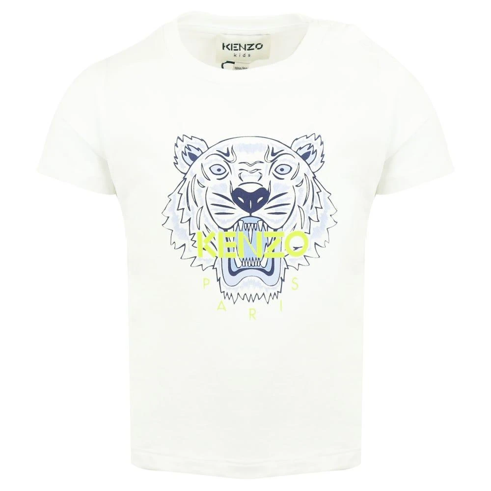 商品Kenzo|White Baby Boys Tiger Logo T Shirt,价格¥300,第1张图片