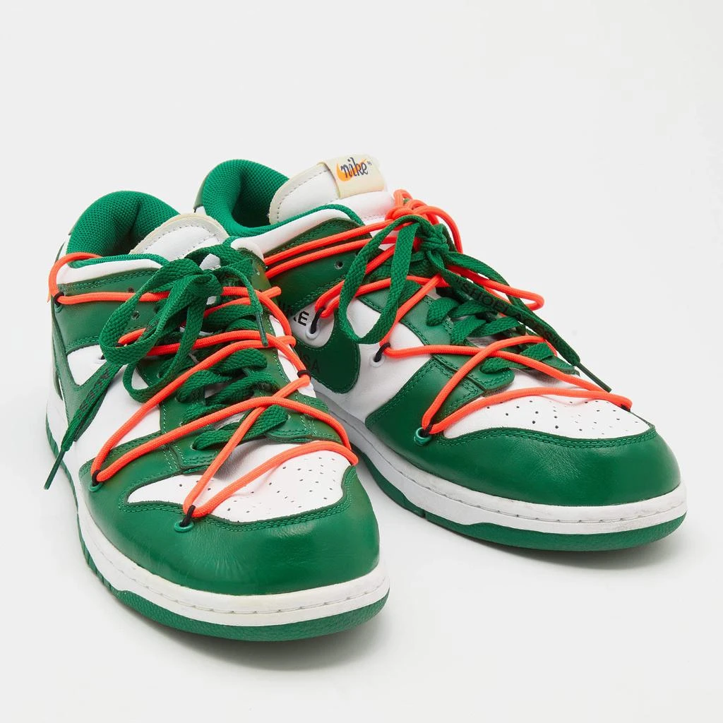 商品[二手商品] Off-White|Off-White x Nike Green/White Leather Dunk Low Top Sneakers Size 46,价格¥3275,第4张图片详细描述