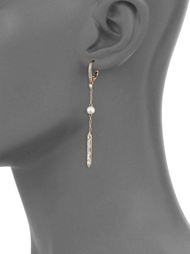 商品Nadri|Goldtone, Faux Pearl &amp; Crystal Linear Drop Earrings,价格¥145,第3张图片详细描述