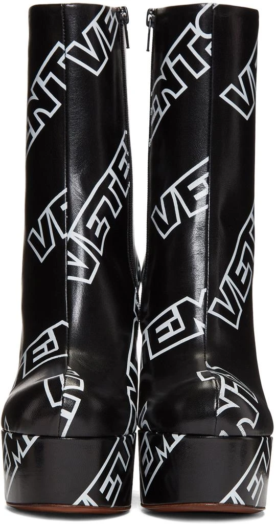 商品Vetements|Black Printed Logo Platform Boots,价格¥3587,第2张图片详细描述