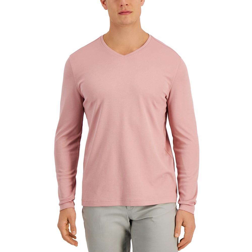 商品Alfani|Men's Long Sleeve Supima V-Neck T-Shirt, Created for Macy's,价格¥104,第3张图片详细描述