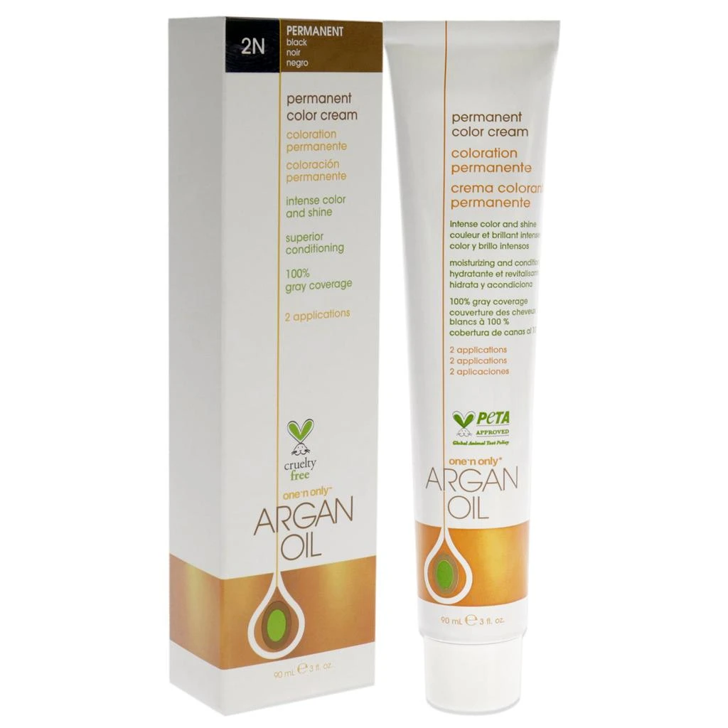 商品One n Only|Argan Oil Permanent Color Cream - 2N Black by  for Unisex - 3 oz Hair Color,价格¥132,第2张图片详细描述