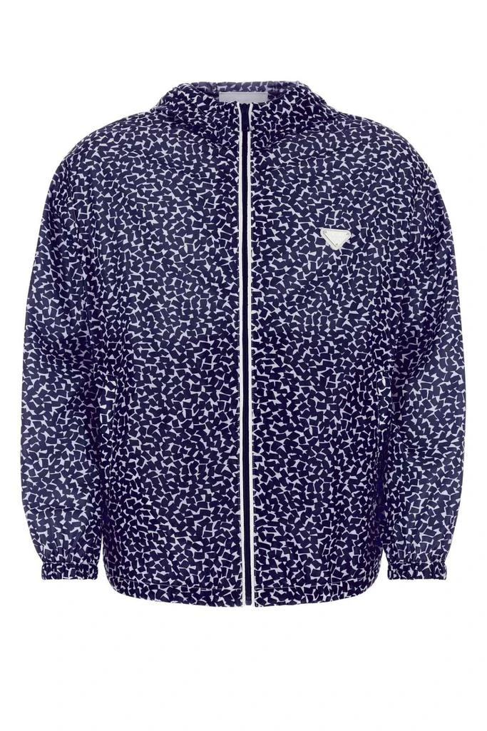 商品Prada|Prada Jacquard Printed Hooded Track Jacket,价格¥13849,第1张图片