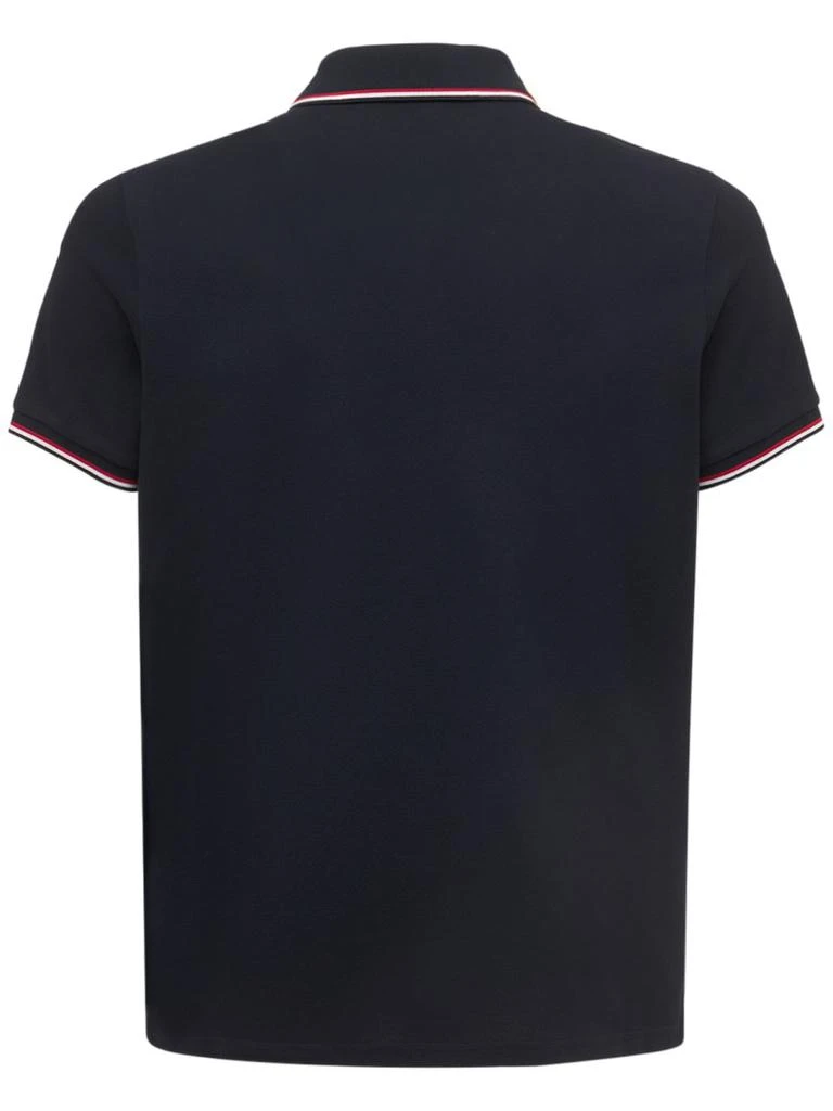 商品Moncler|三色边缘棉质珠地网眼布POLO衫,价格¥3574,第4张图片详细描述
