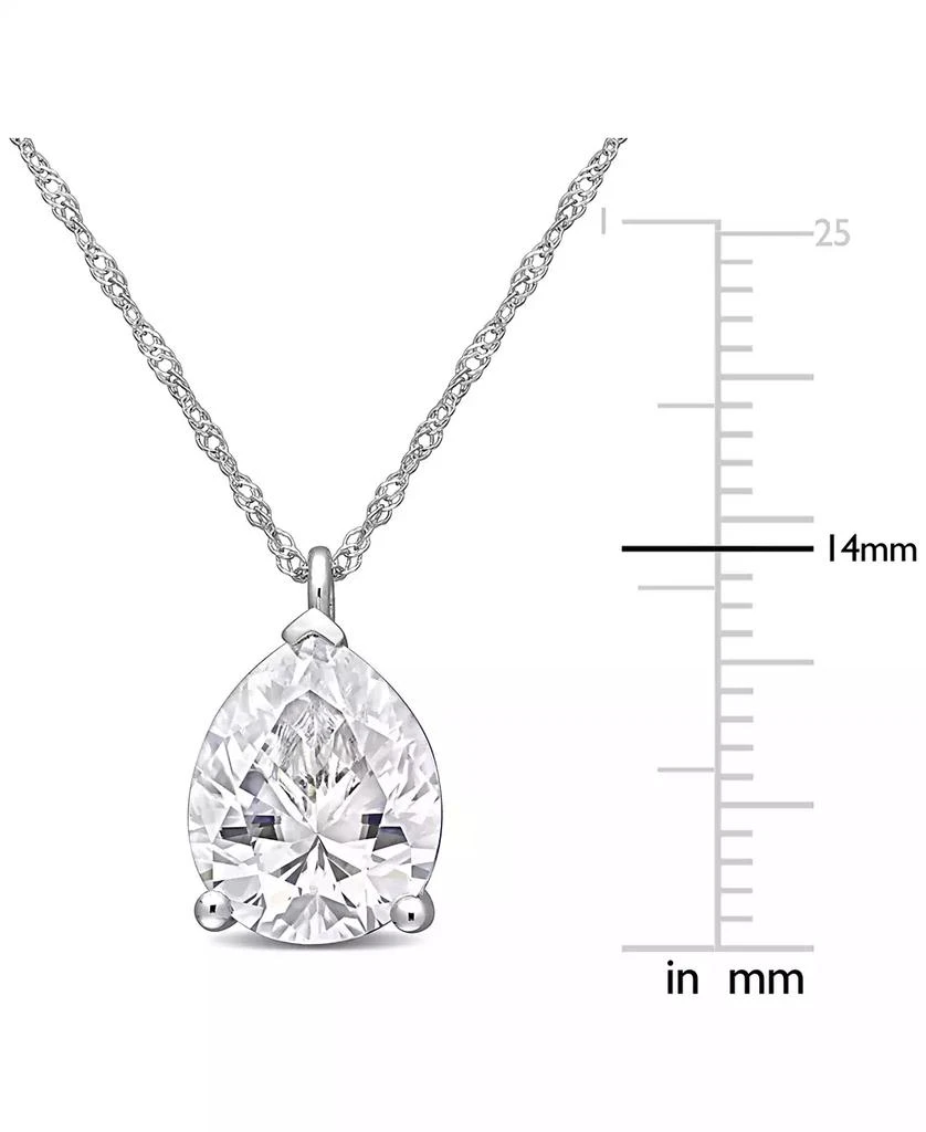 商品Macy's|Lab-Created Moissanite Pear-Cut 17" Pendant Necklace (3-1/4 ct. t.w.) in 14k White Gold,价格¥6471,第4张图片详细描述