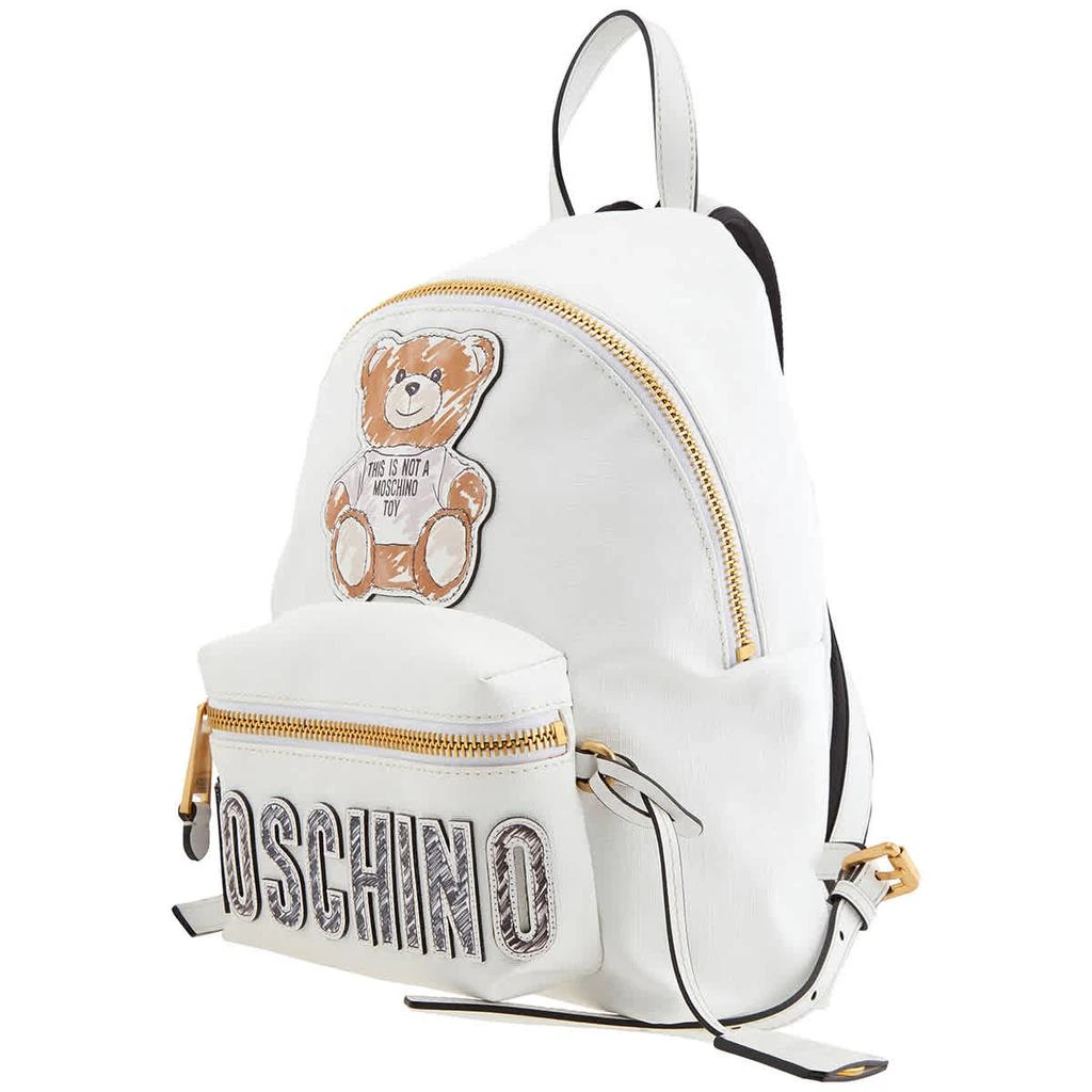 商品Moschino|Moschino Ladies White Couture Teddy Bear Faux Leather Backpack,价格¥3519,第1张图片