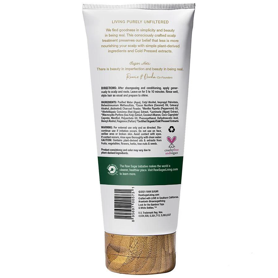 商品Raw Sugar|Pure Scalp Therapy Hair Masque Activated Charcoal + Coconut + Peppermint Oil,价格¥47,第2张图片详细描述