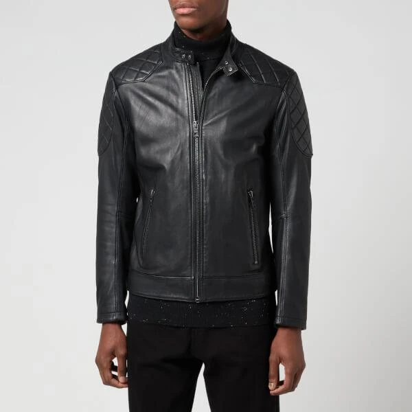 商品[国内直发] Hugo Boss|BOSS Casual Men's Jador Leather Jacket - Black,价格¥1413,第1张图片