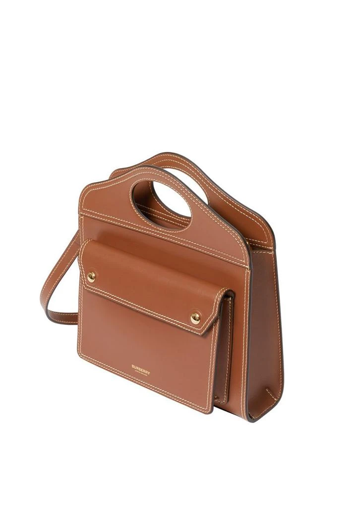 商品Burberry|Pocket 迷你皮革手提斜挎包,价格¥13730,第3张图片详细描述