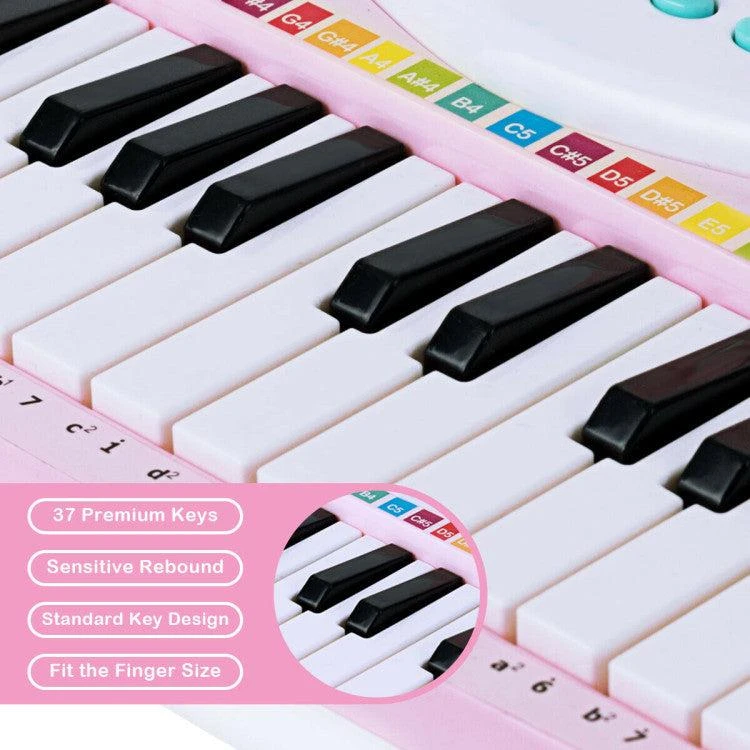商品Hivvago|Multifunctional 37 Electric Keyboard Piano with Microphone,价格¥511,第3张图片详细描述