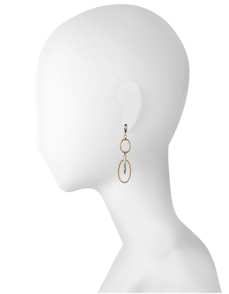 Rose Gold Plated Sterling Silver Piuma Long Earrings商品第2张图片规格展示
