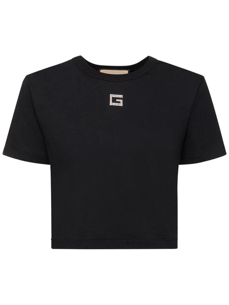 商品Gucci|Embellished Cotton Jersey T-shirt,价格¥4234,第1张图片