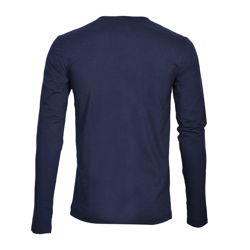 VERSACE 男士深蓝色胸前徽标圆领长袖T恤 AUU01007-A232741-A1384商品第2张图片规格展示