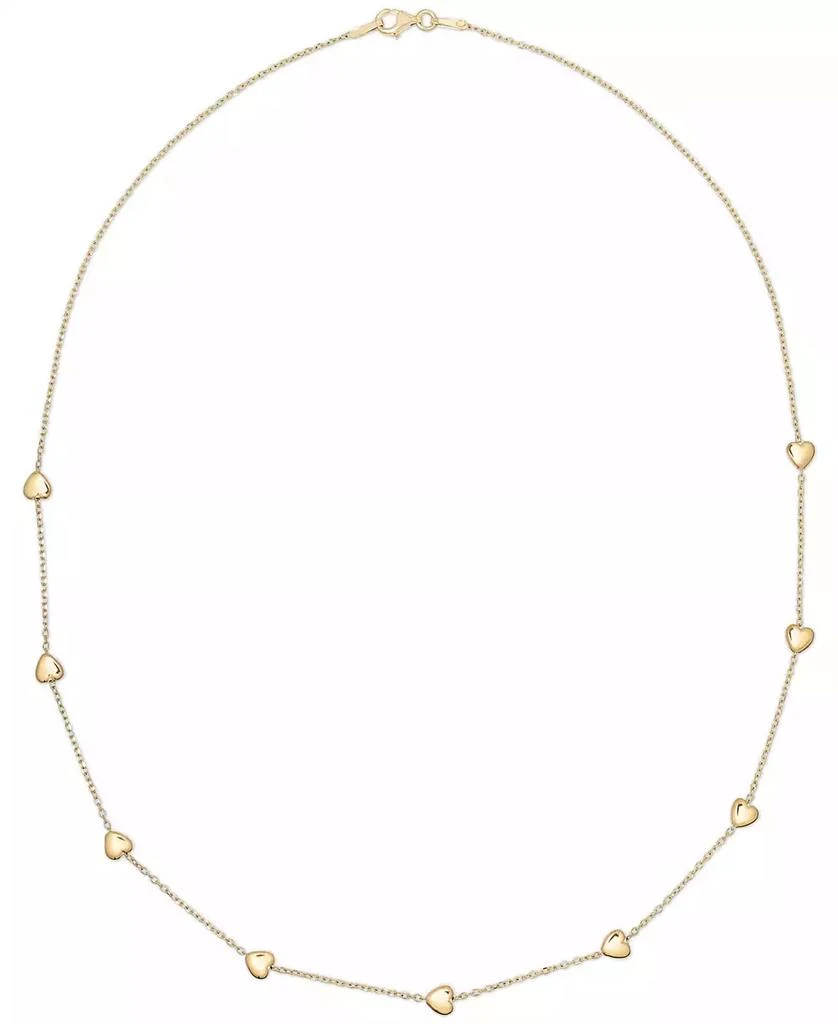 商品Macy's|Polished Puffed Heart 18" Station Necklace in 10k Yellow Gold,价格¥2872,第3张图片详细描述