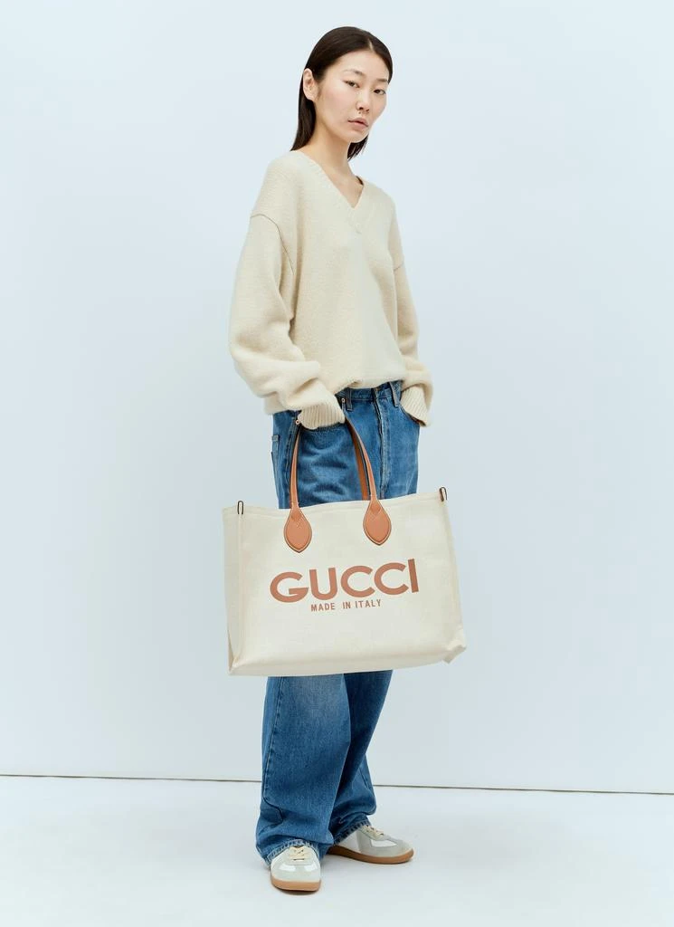 商品Gucci|Large Logo Print Canvas Tote Bag,价格¥11957,第3张图片详细描述