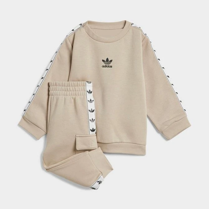 商品Adidas|Infant and Kids' Toddler adidas Originals Tape Crew Sweatshirt and Cargo Pants Set,价格¥263,第1张图片