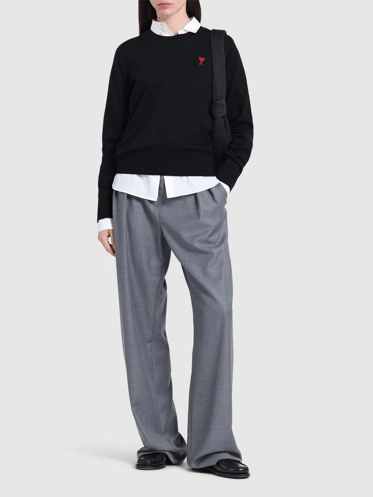 商品AMI|Red Ami De Coeur Wool Crewneck Sweater,价格¥2939,第1张图片详细描述